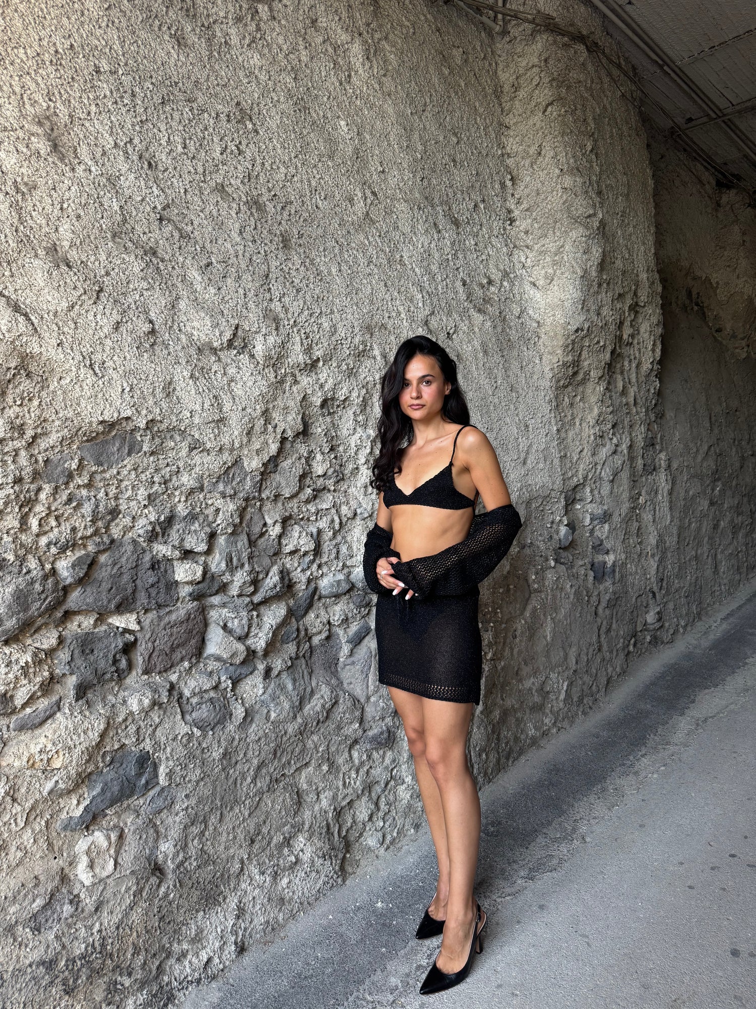 Coordinato lurex nero