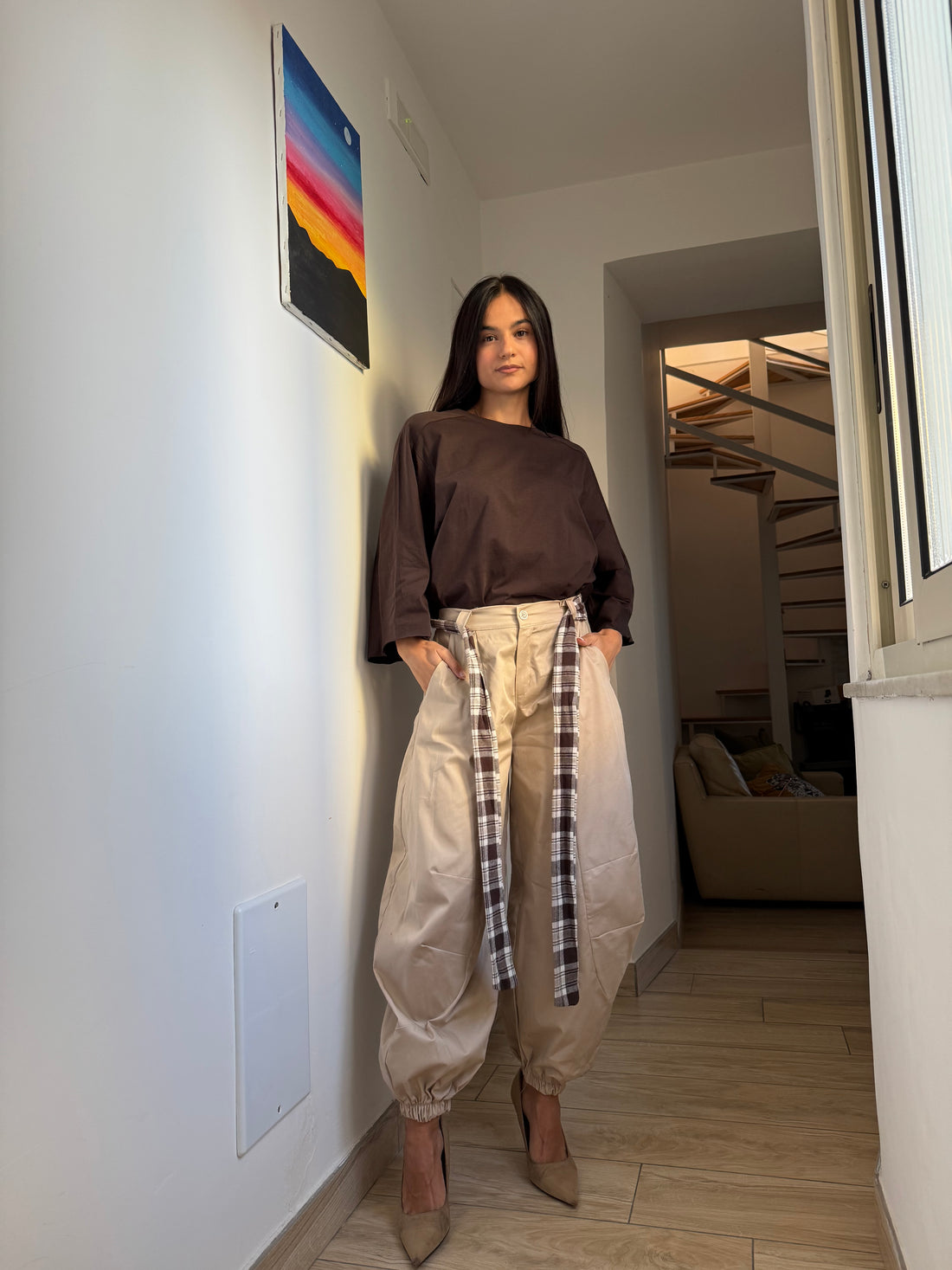 T-shirt NewYork Marrone