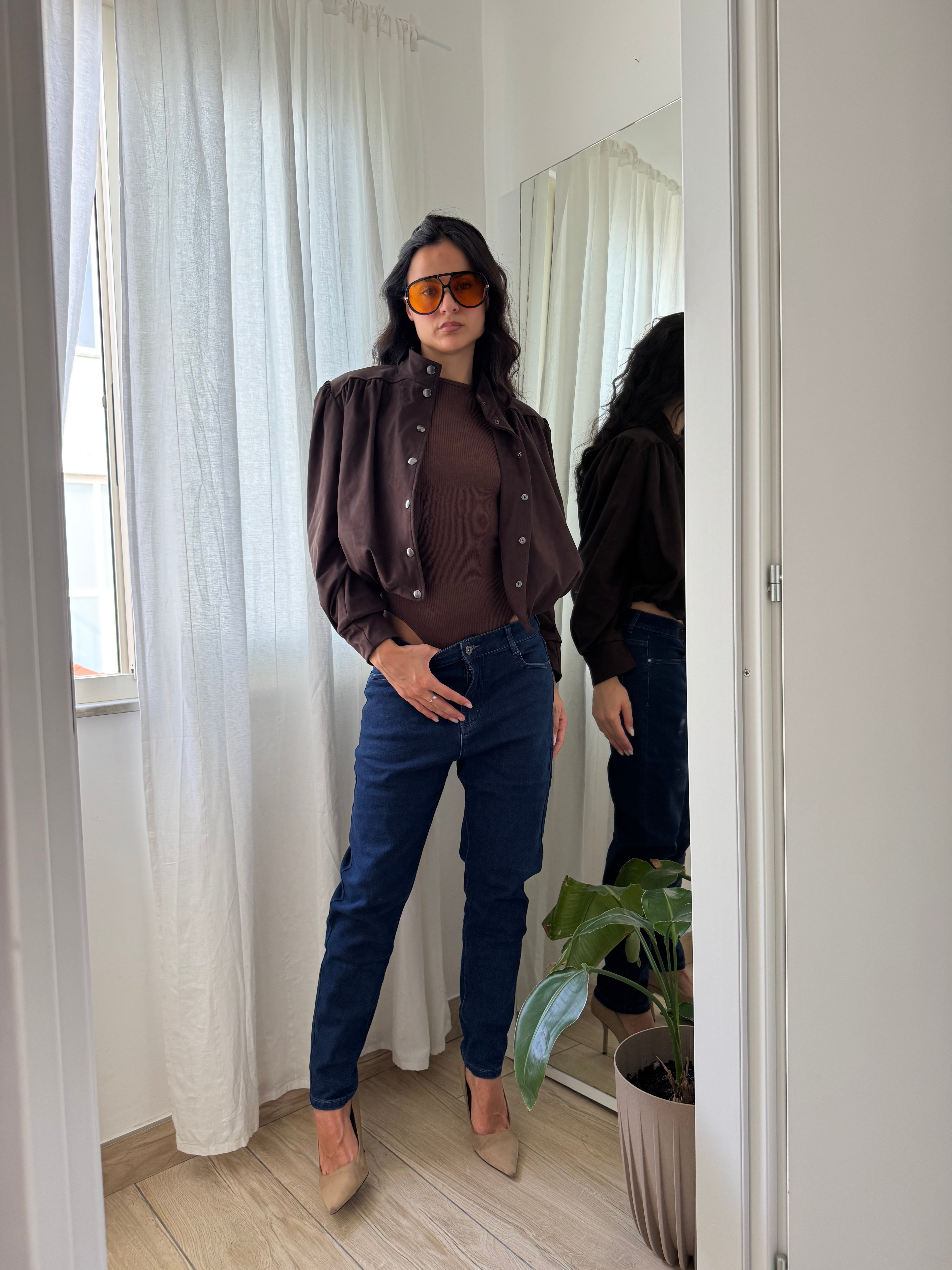Jeans a sigaretta scuro