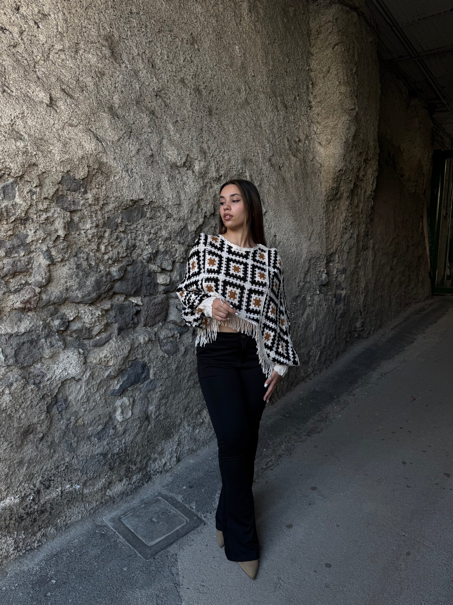 Pantalone a zampa nero