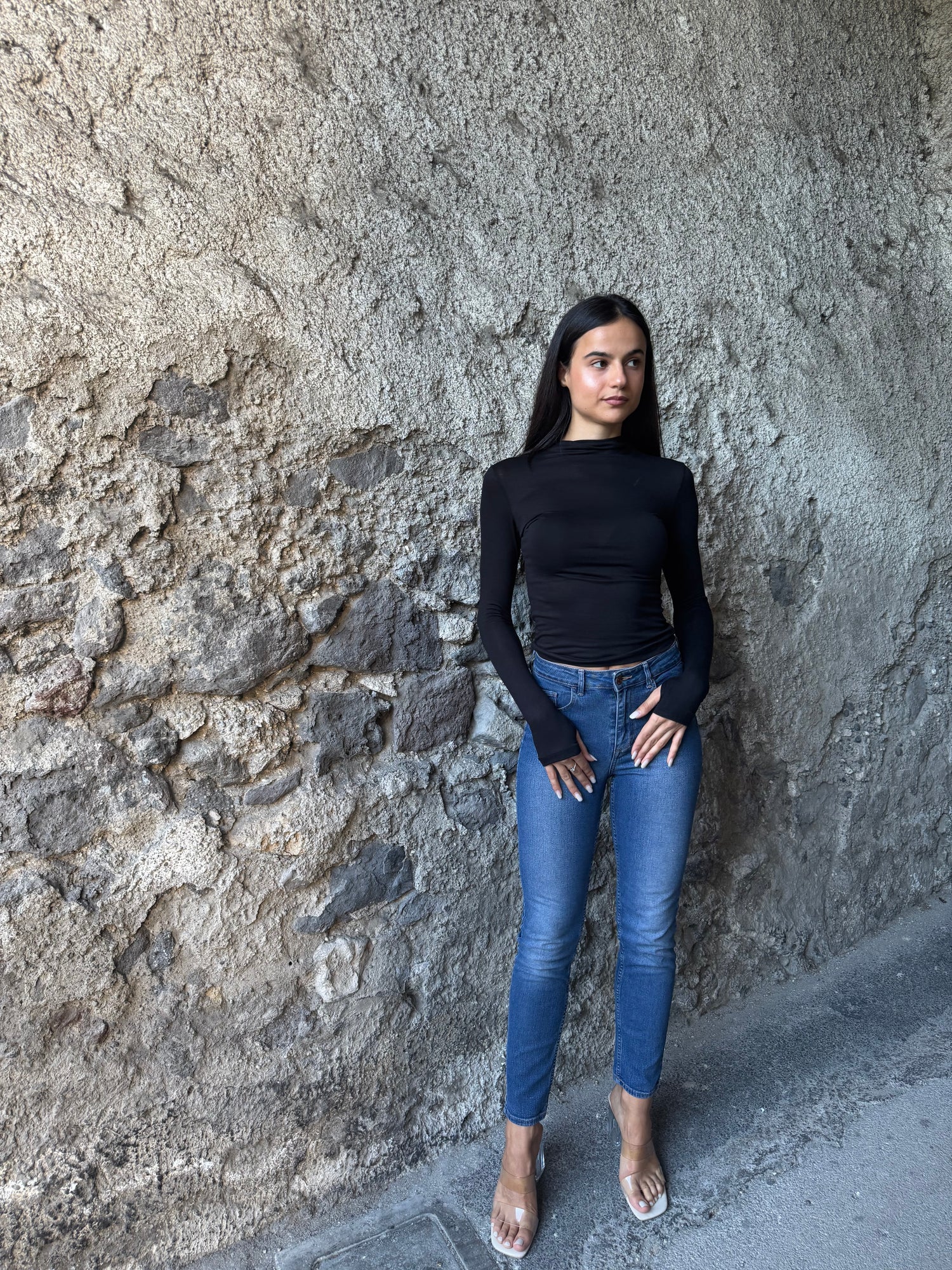 Maglia slim nera