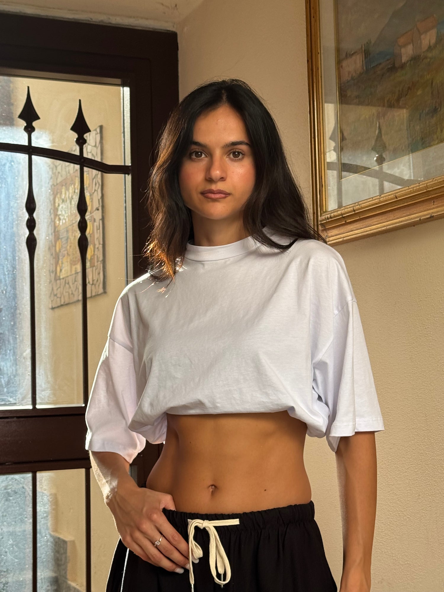 T-shirt crop bianca