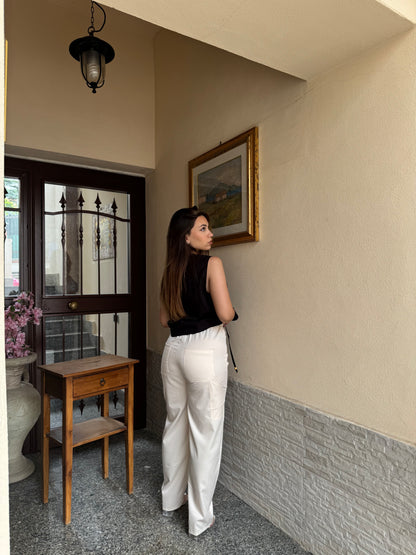 Pantalone cargo beige