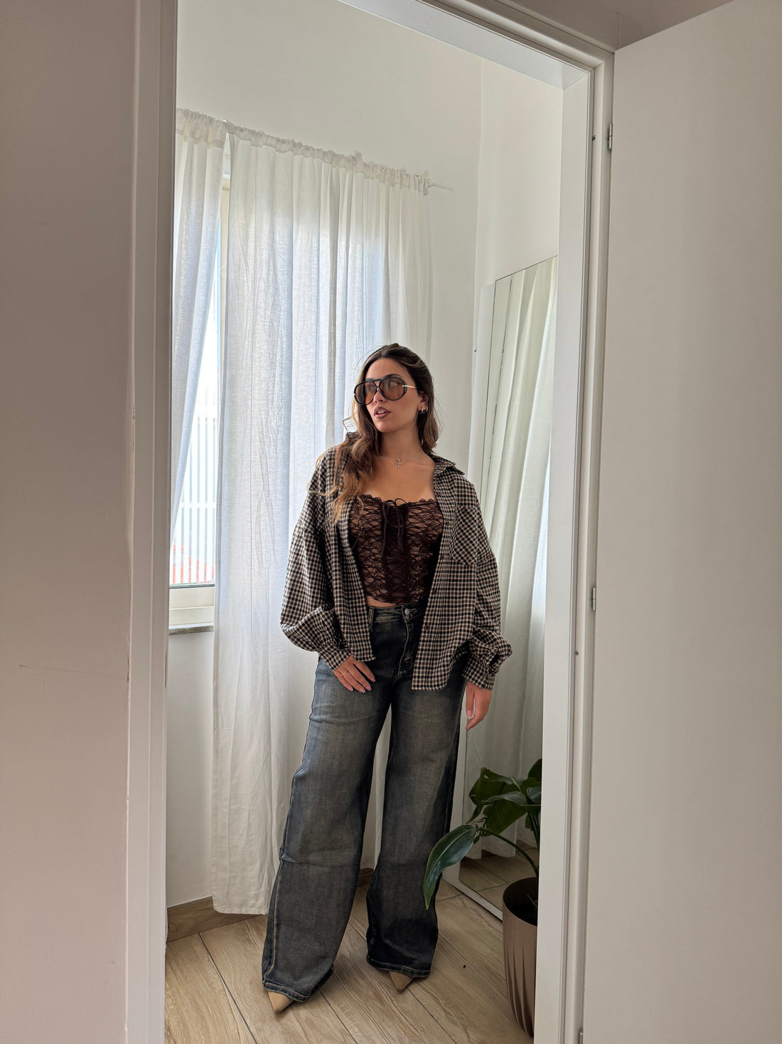 Corsetto pizzo marrone - Wonderstyle