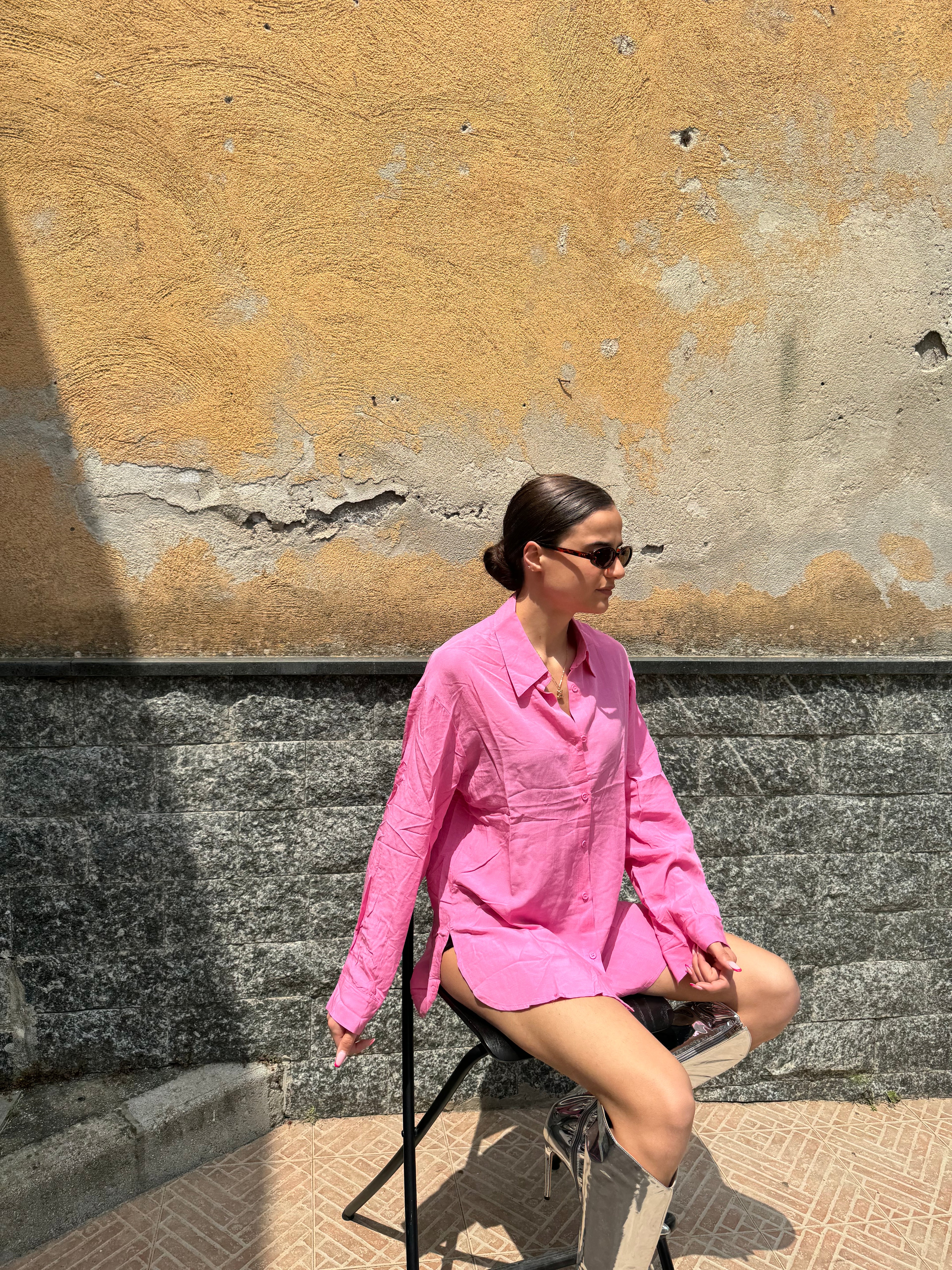 Camicia Lino fucsia