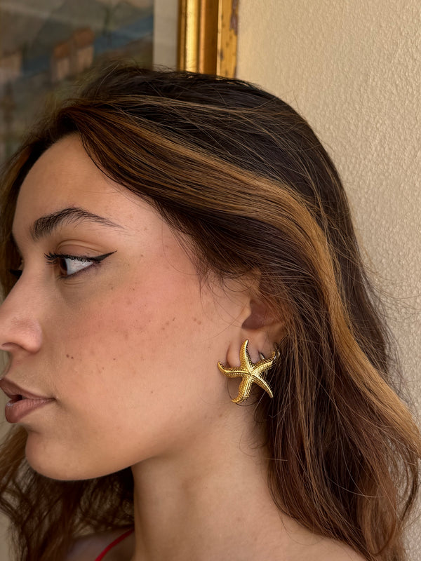 Orecchini stella marina oro - Wonderstyle