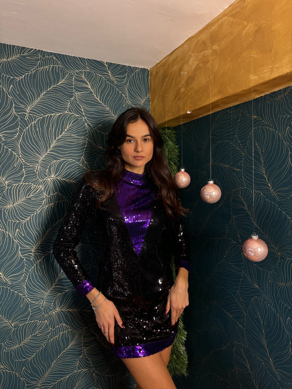 Vestito paillettes viola - Wonderstyle