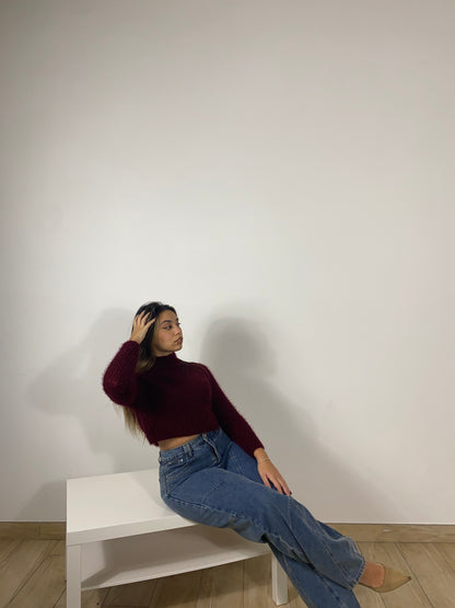 Maglioncino Peluche Bordeaux