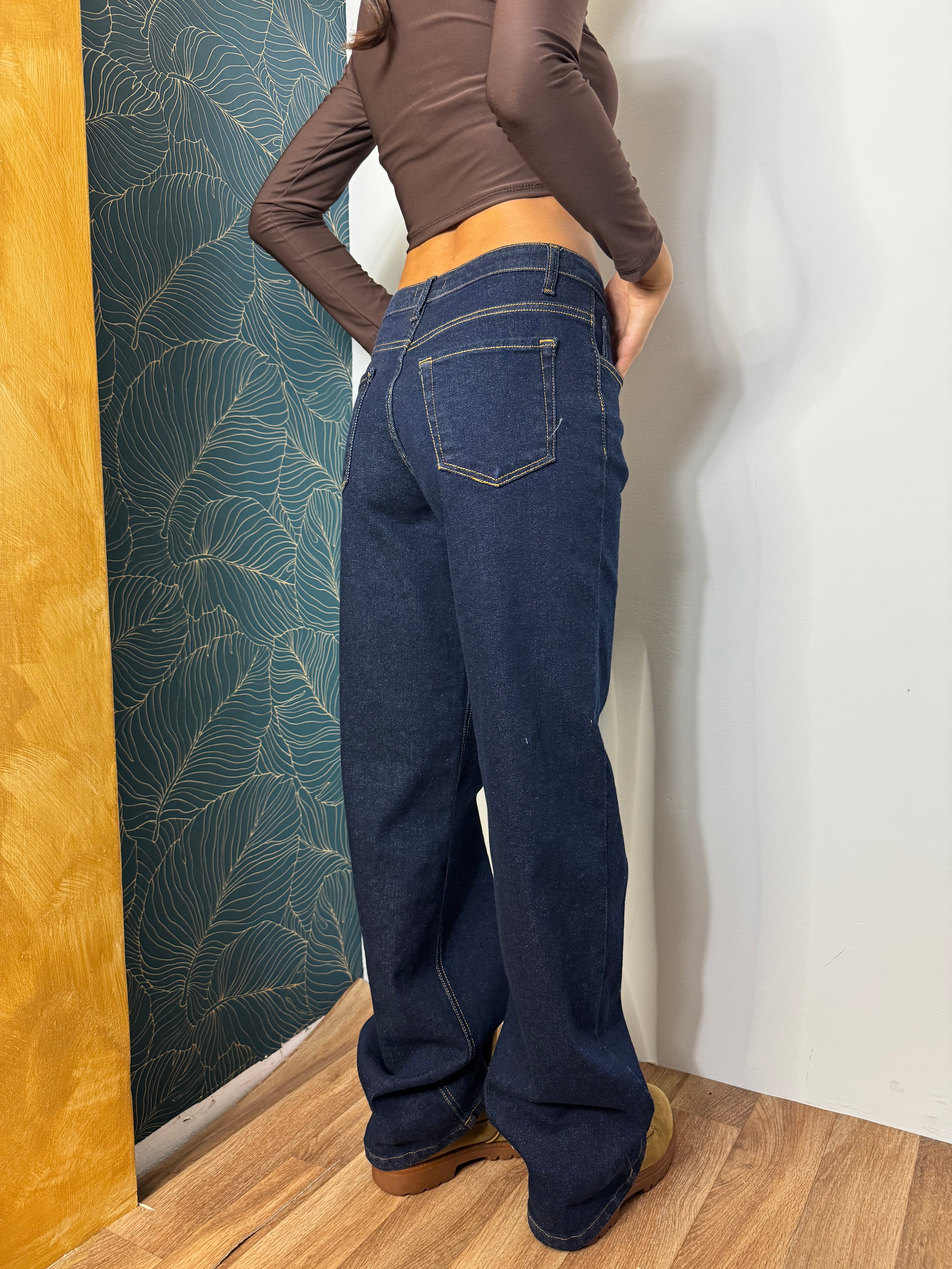 Jeans wide leg scuro