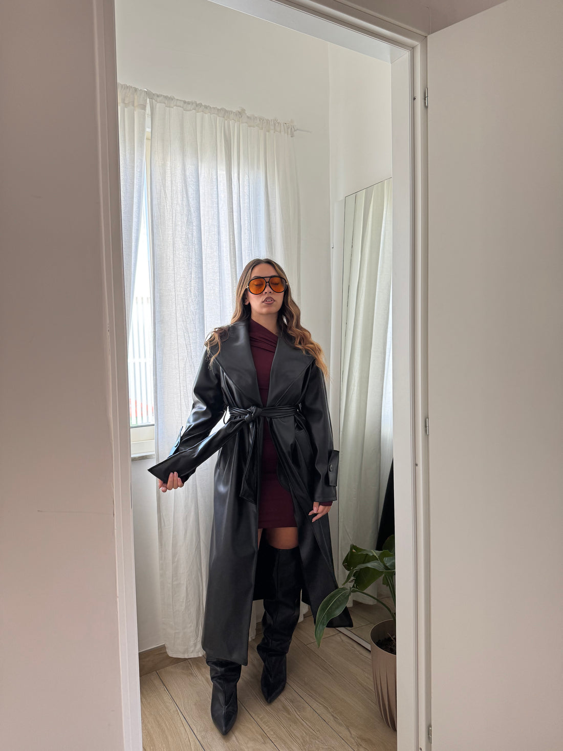 Trench nero ecopelle - Wonderstyle