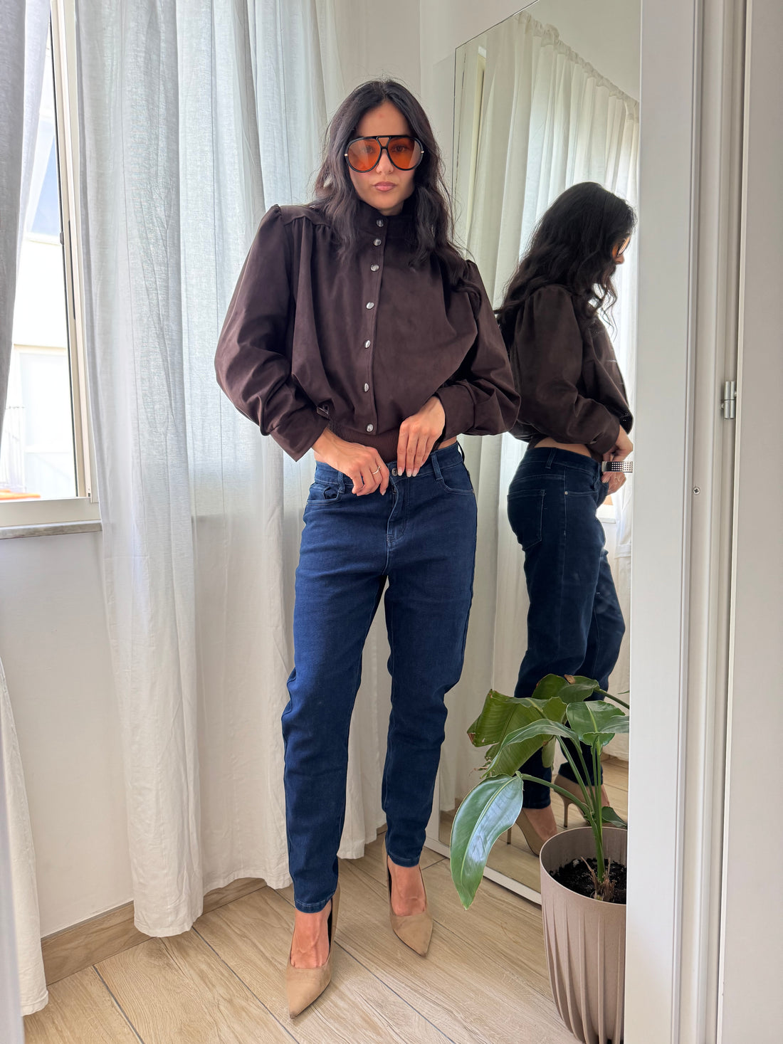 Jeans a sigaretta scuro