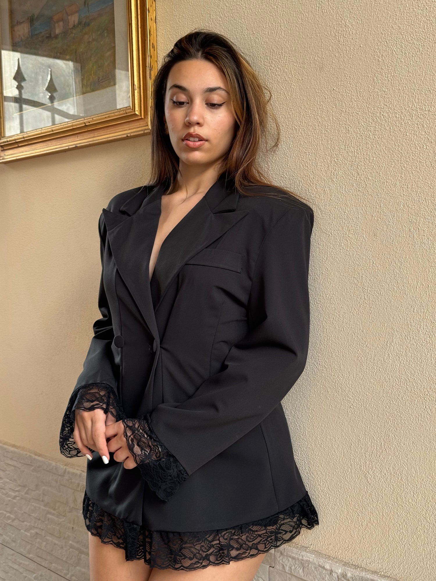 Giacca vestito lace nera