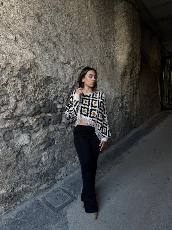 Pantalone a zampa nero - Wonderstyle