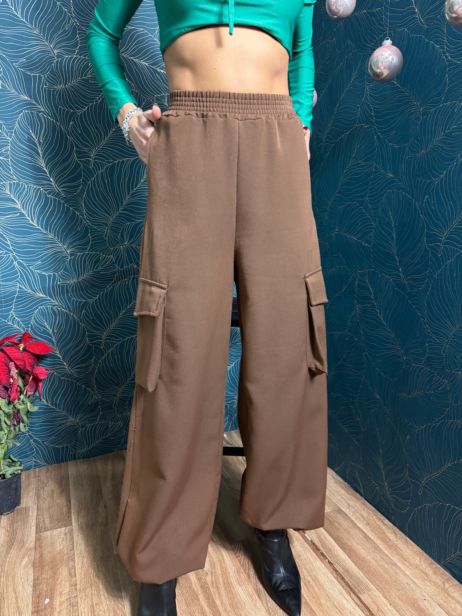 Pantalone cargo marrone