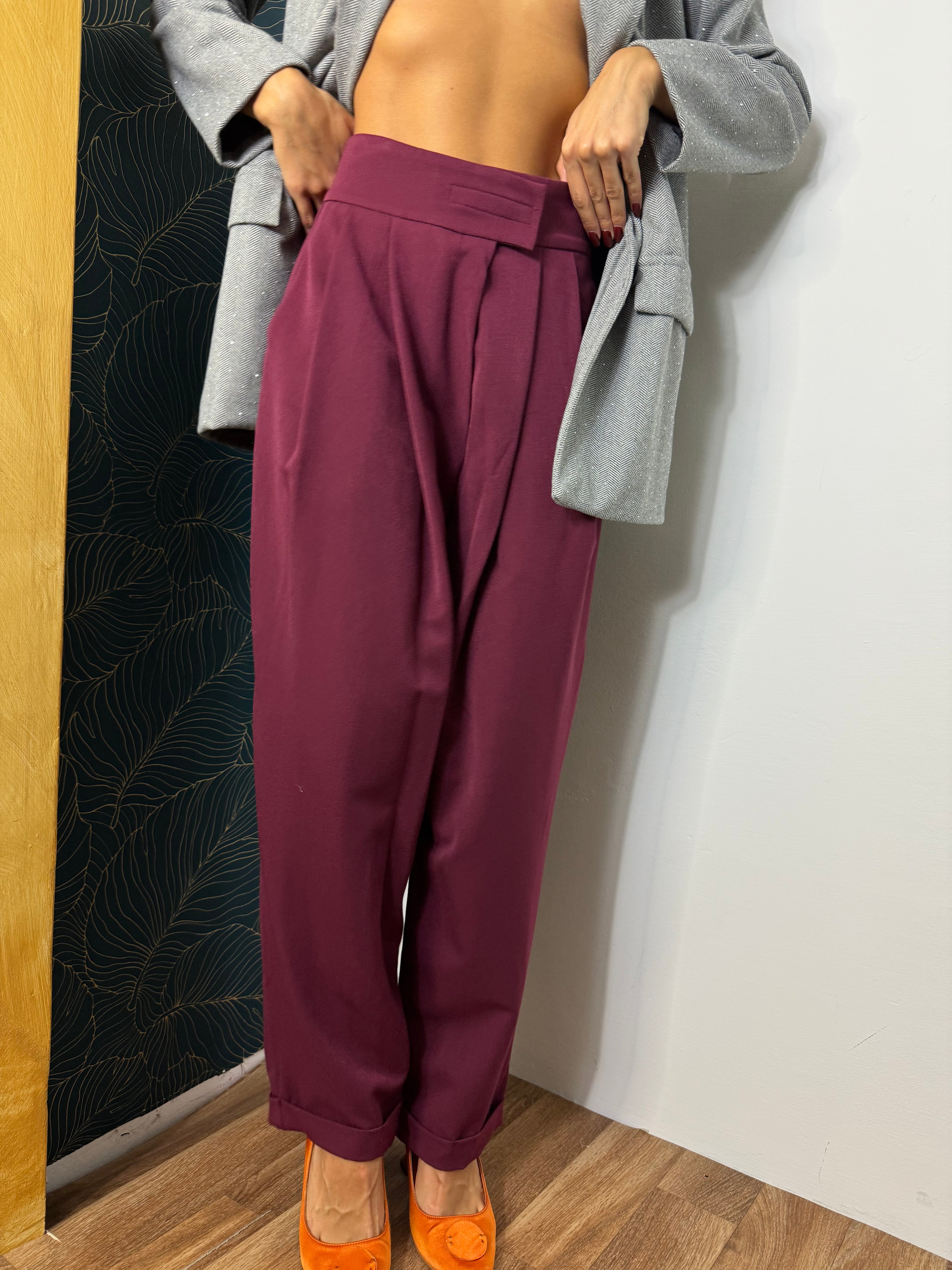 Pantalone strappo bordeaux