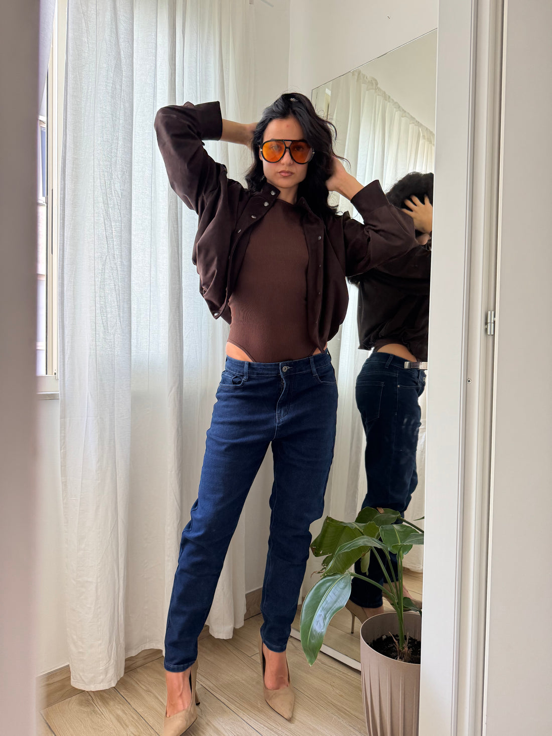 Giacca bohémienne marrone