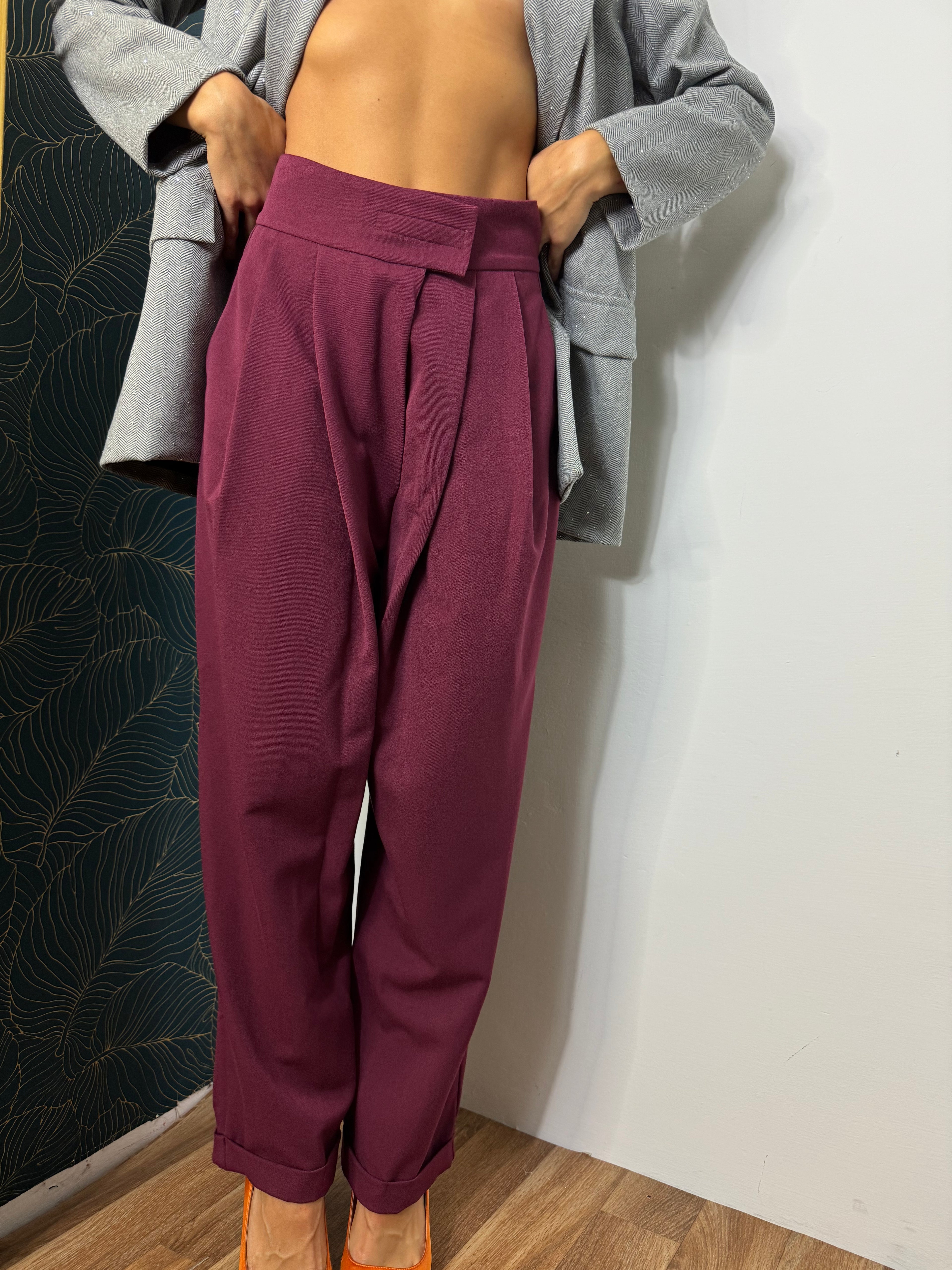 Pantalone strappo bordeaux