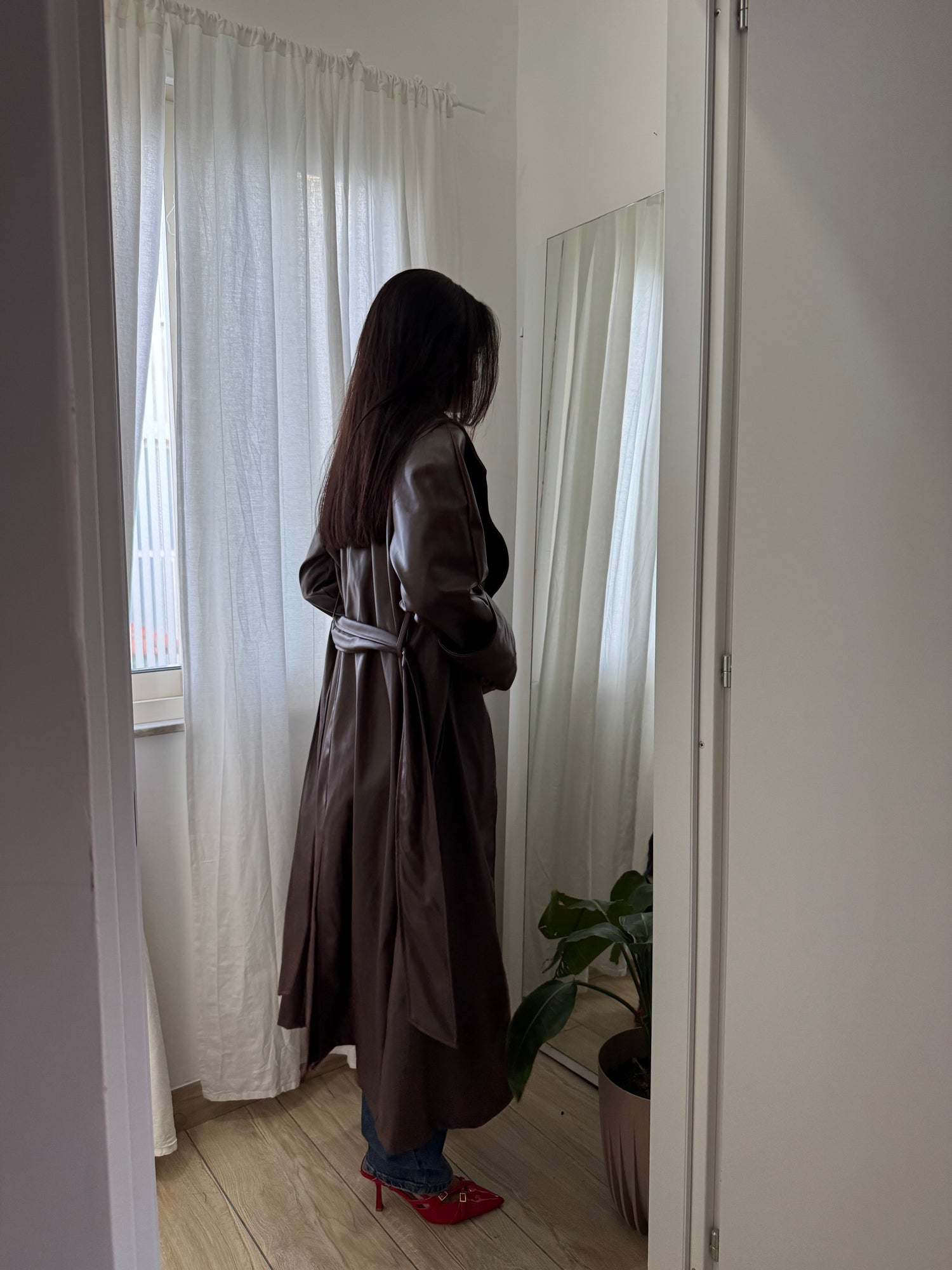 Trench marrone ecopelle - Wonderstyle