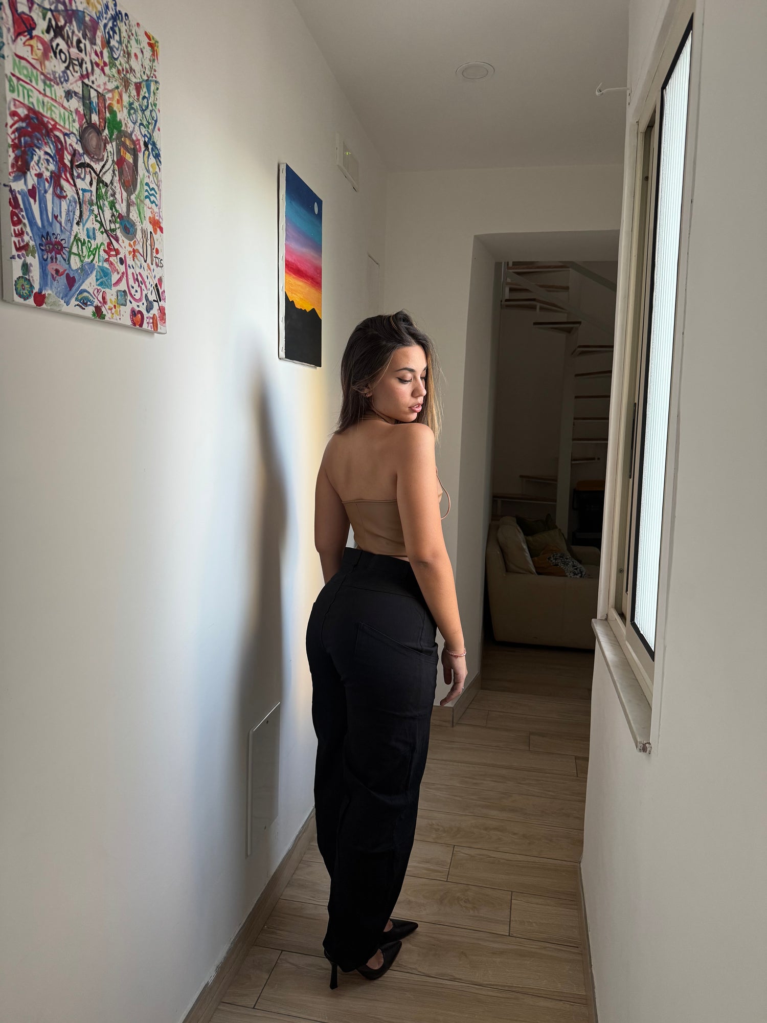 Top Ecopelle Marroncino