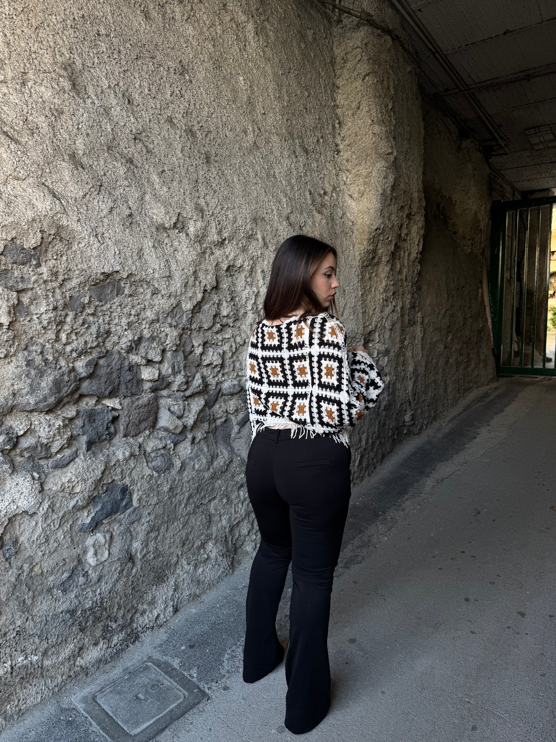 Pantalone a zampa nero - Wonderstyle