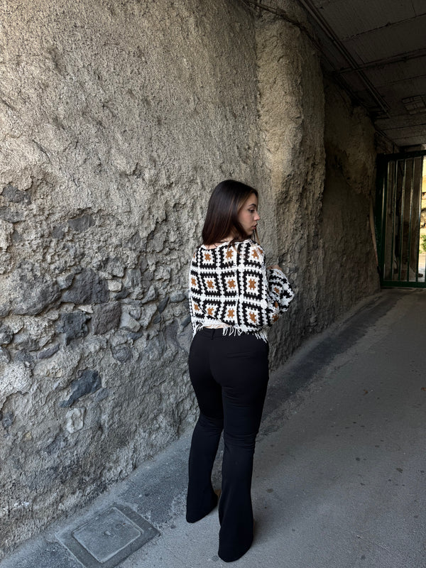 Pantalone a zampa nero - Wonderstyle