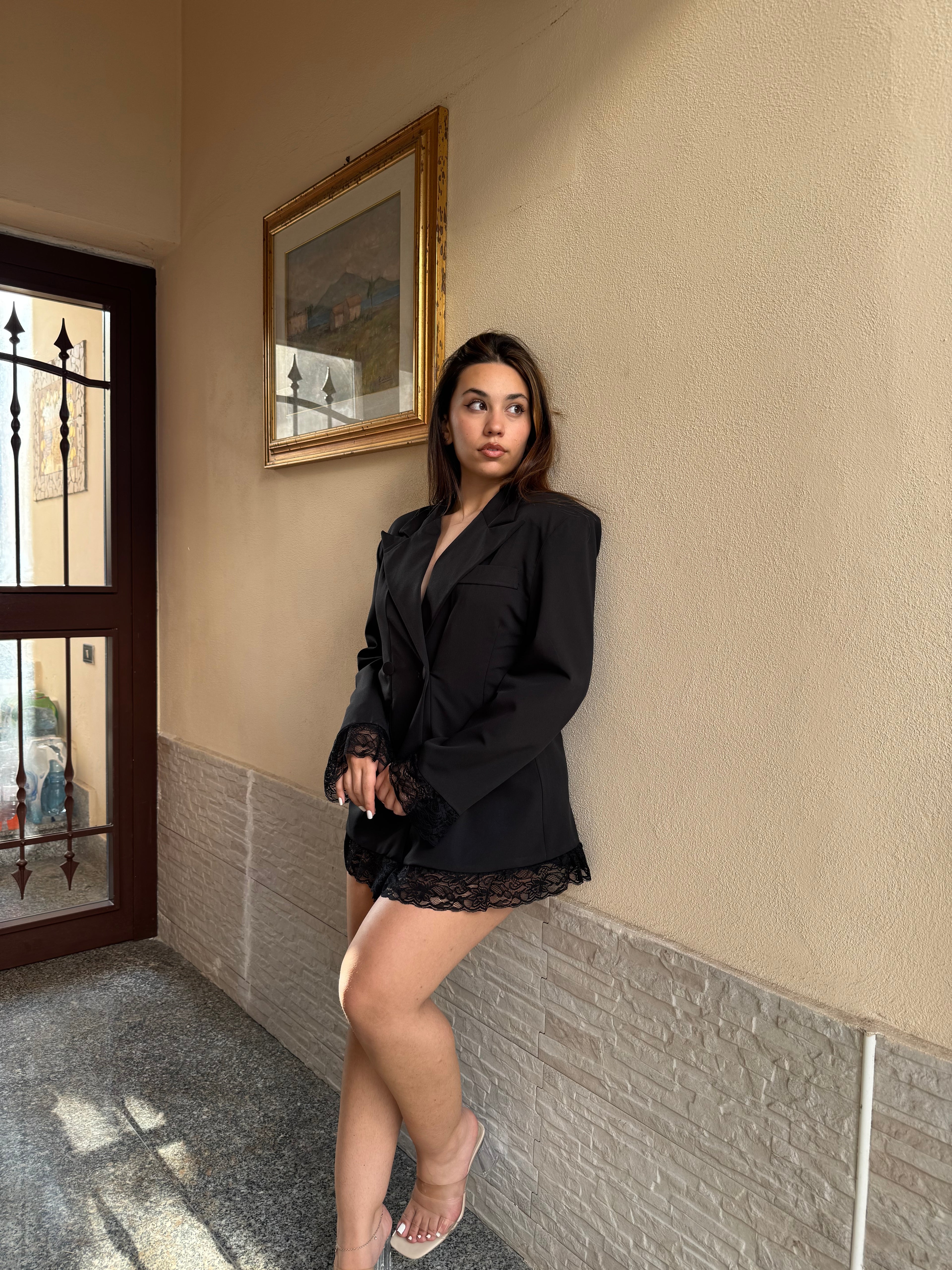 Giacca vestito lace nera