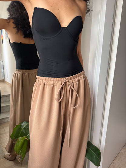 Pantalone a sbuffo cammello
