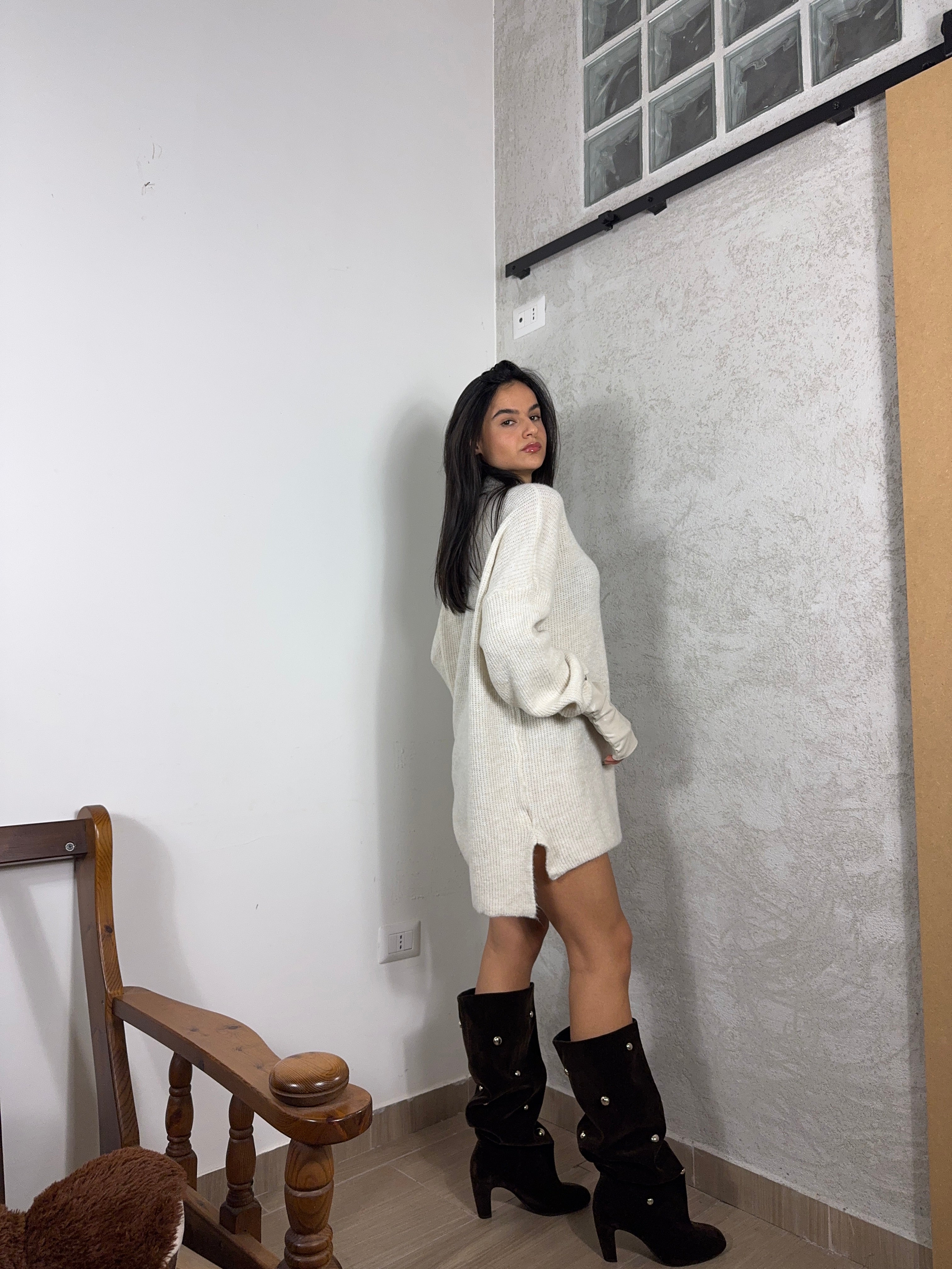 Maglione oversize beige - Wonderstyle