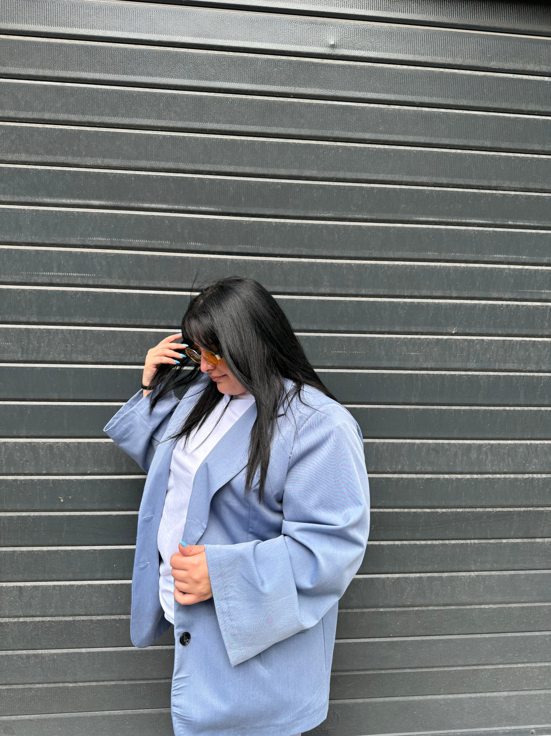 Giacca kimono celeste