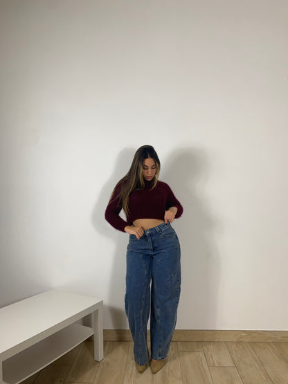 Maglioncino Peluche Bordeaux