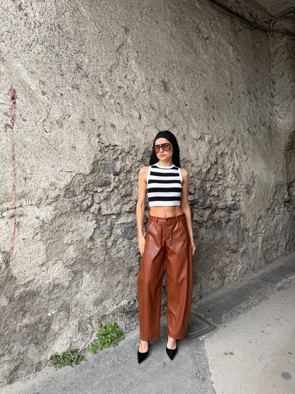 Pantalone balloon ecopelle