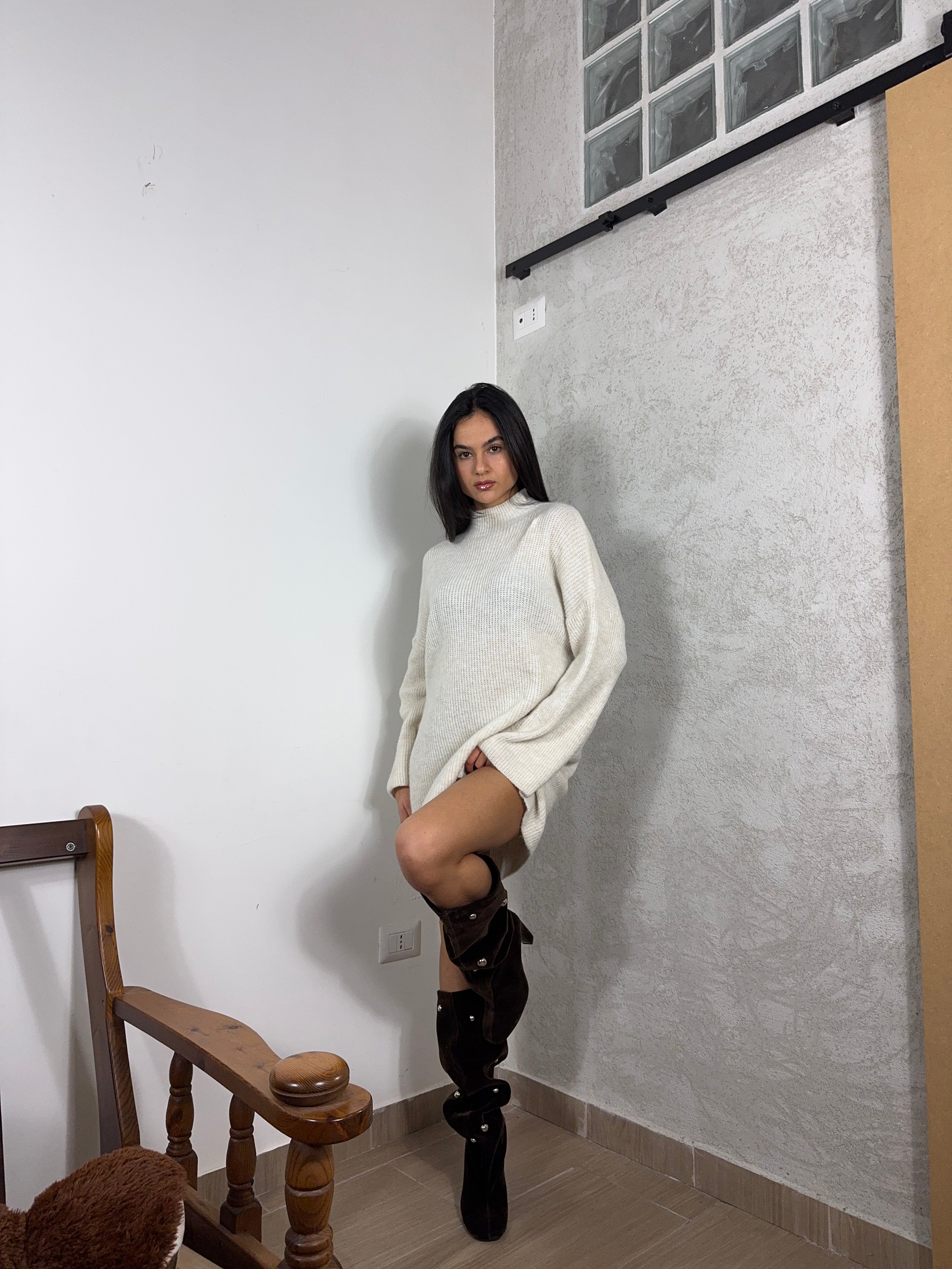 Maglione oversize beige - Wonderstyle