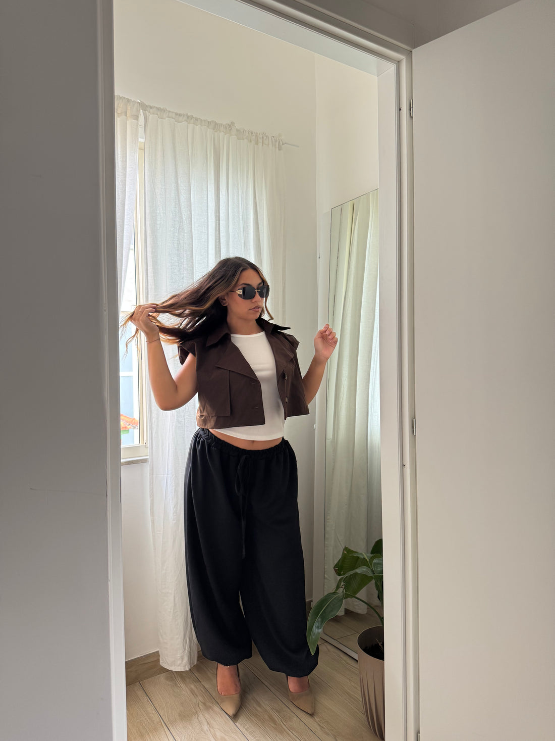 Pantalone a sbuffo nero