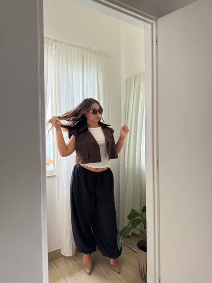 Pantalone a sbuffo nero