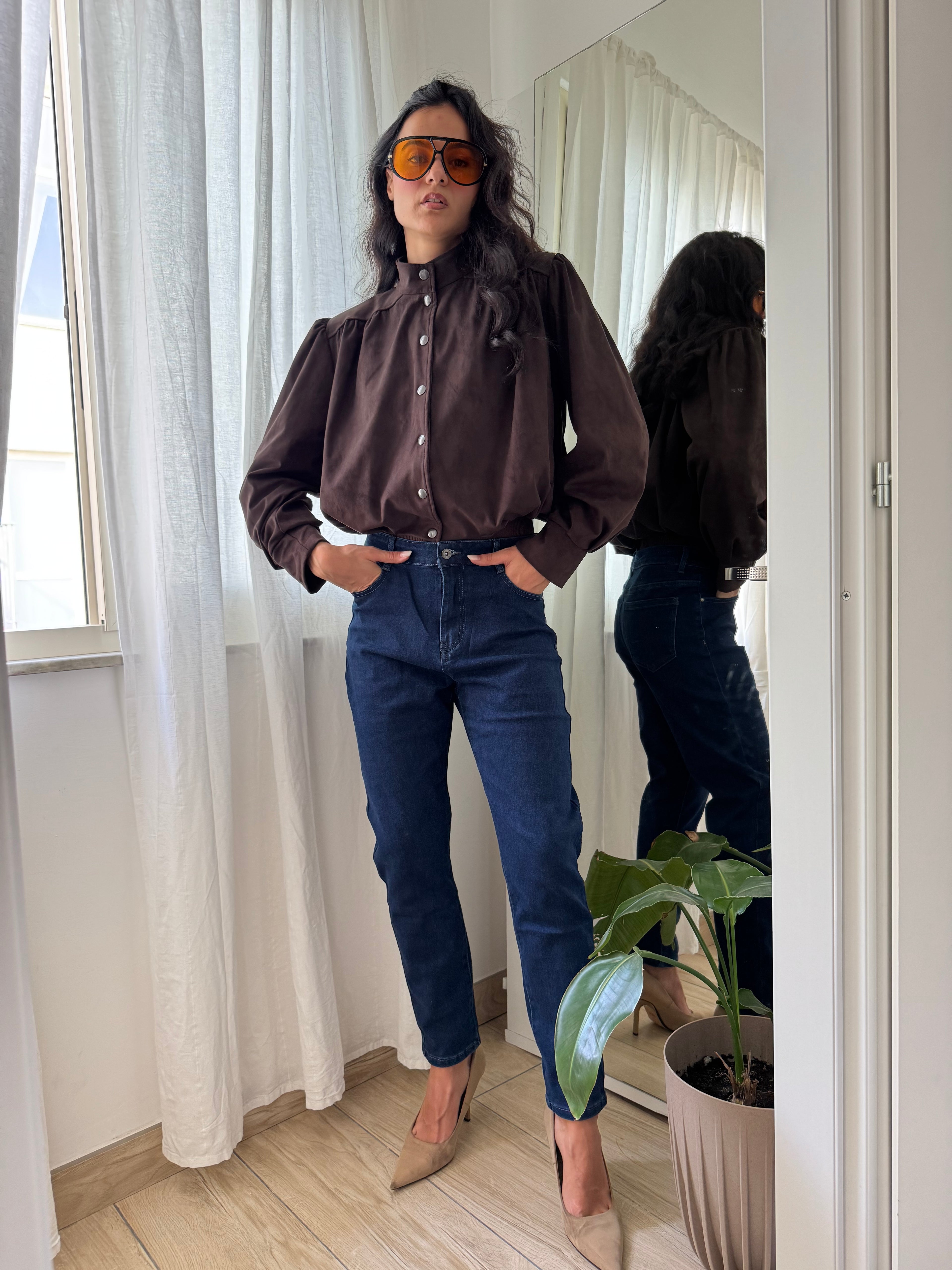 Giacca bohémienne marrone