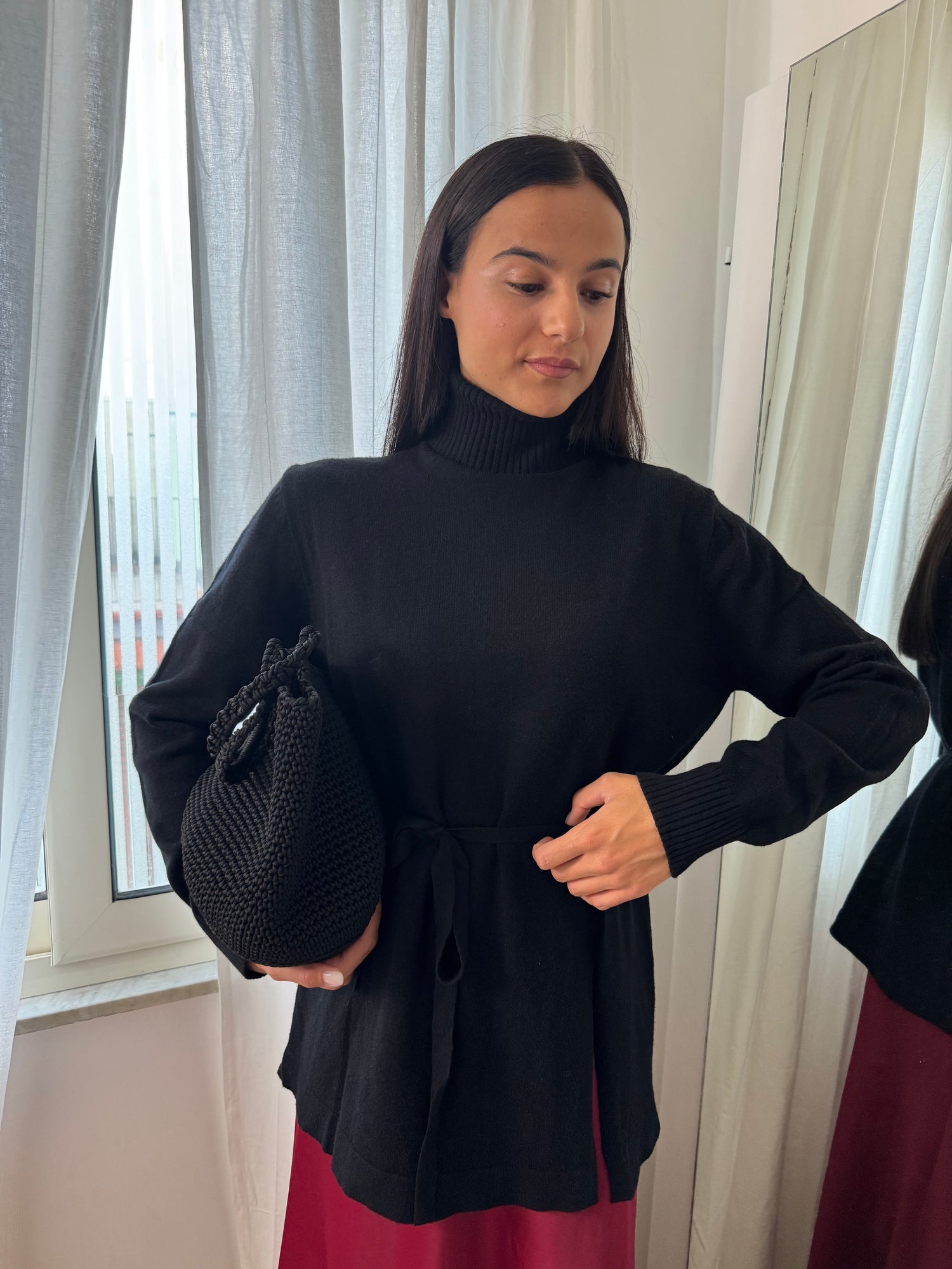 Maglione Flake nero - Wonderstyle