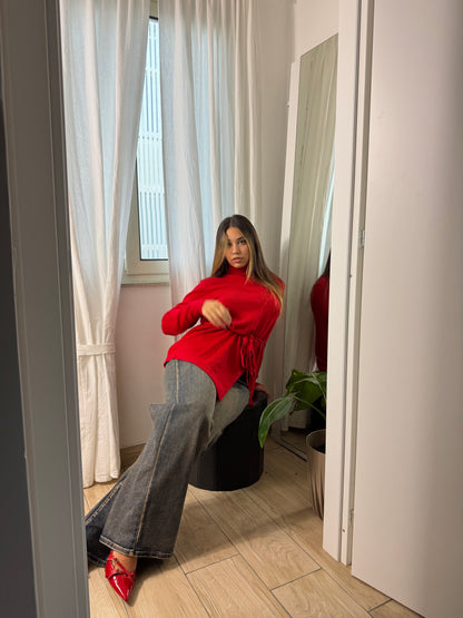 Maglione Flake rosso - Wonderstyle