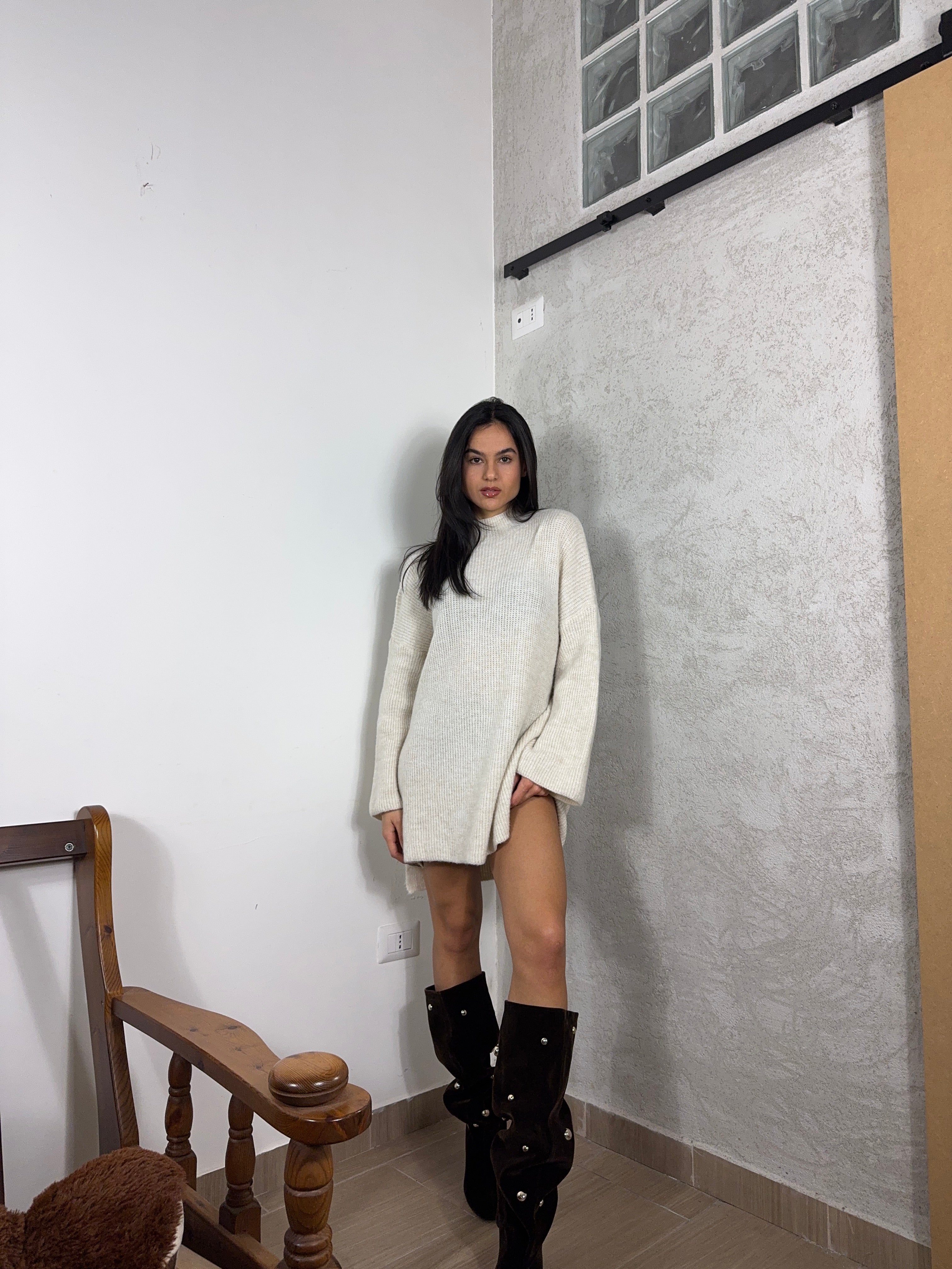 Maglione oversize beige - Wonderstyle