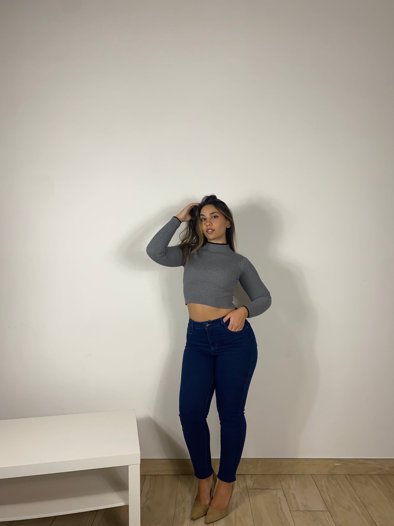 Maglioncino crop Emy Grigio