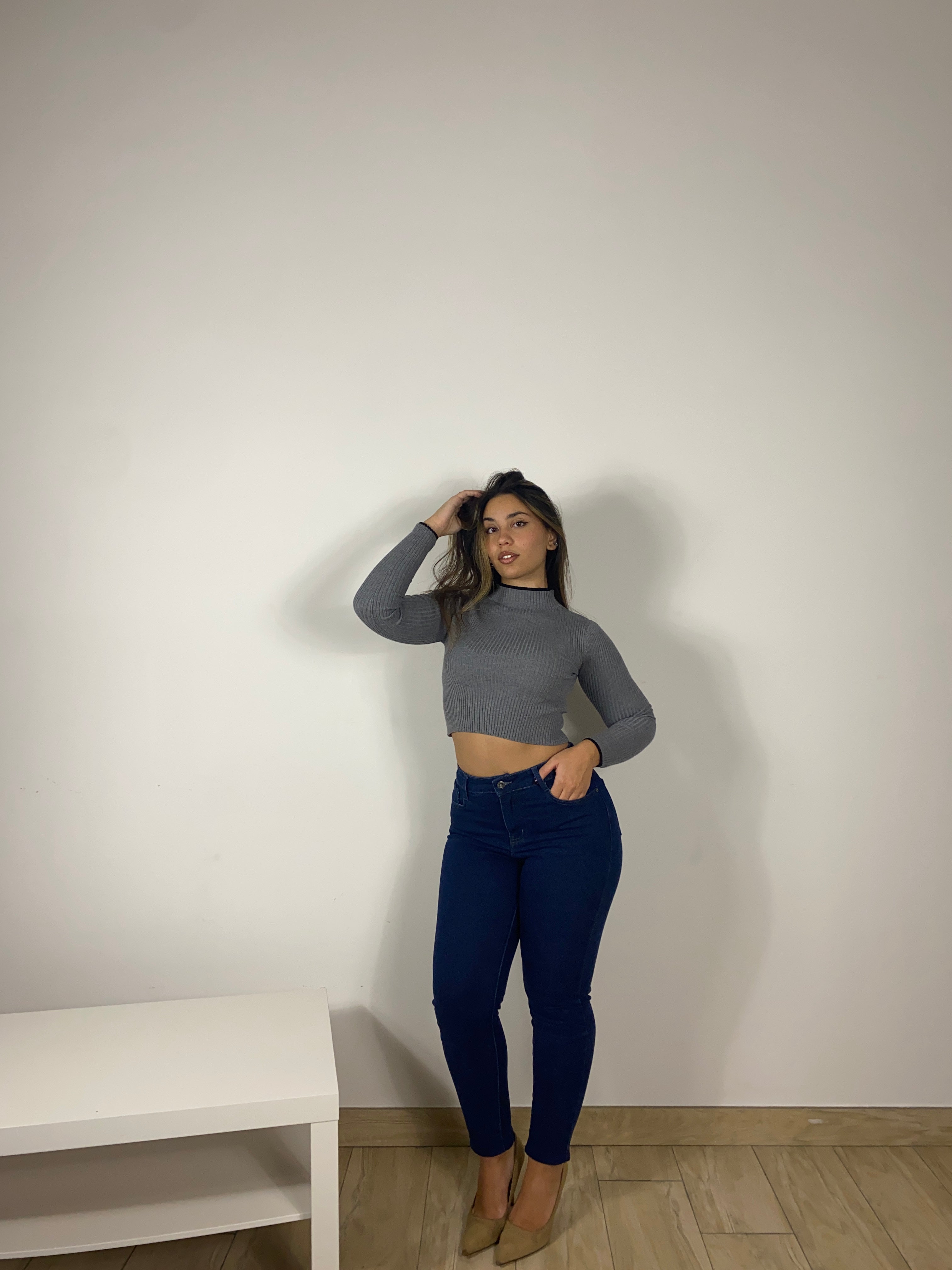 Maglioncino crop Emy Grigio