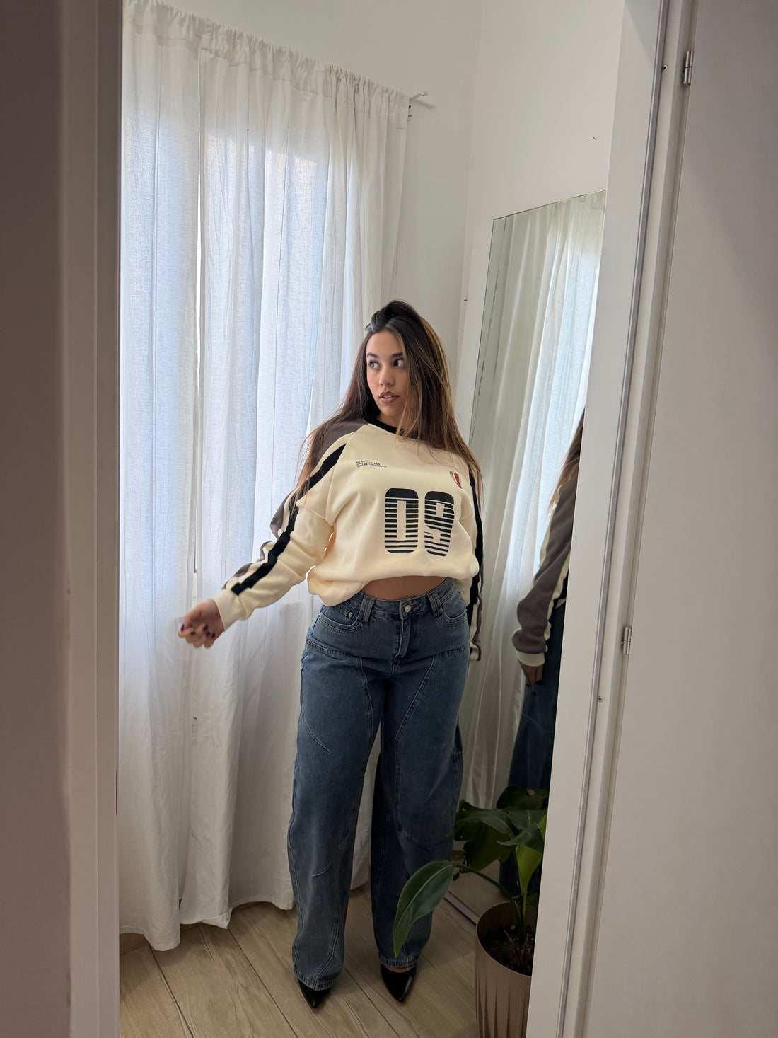 Jeans balloon asimmetrico