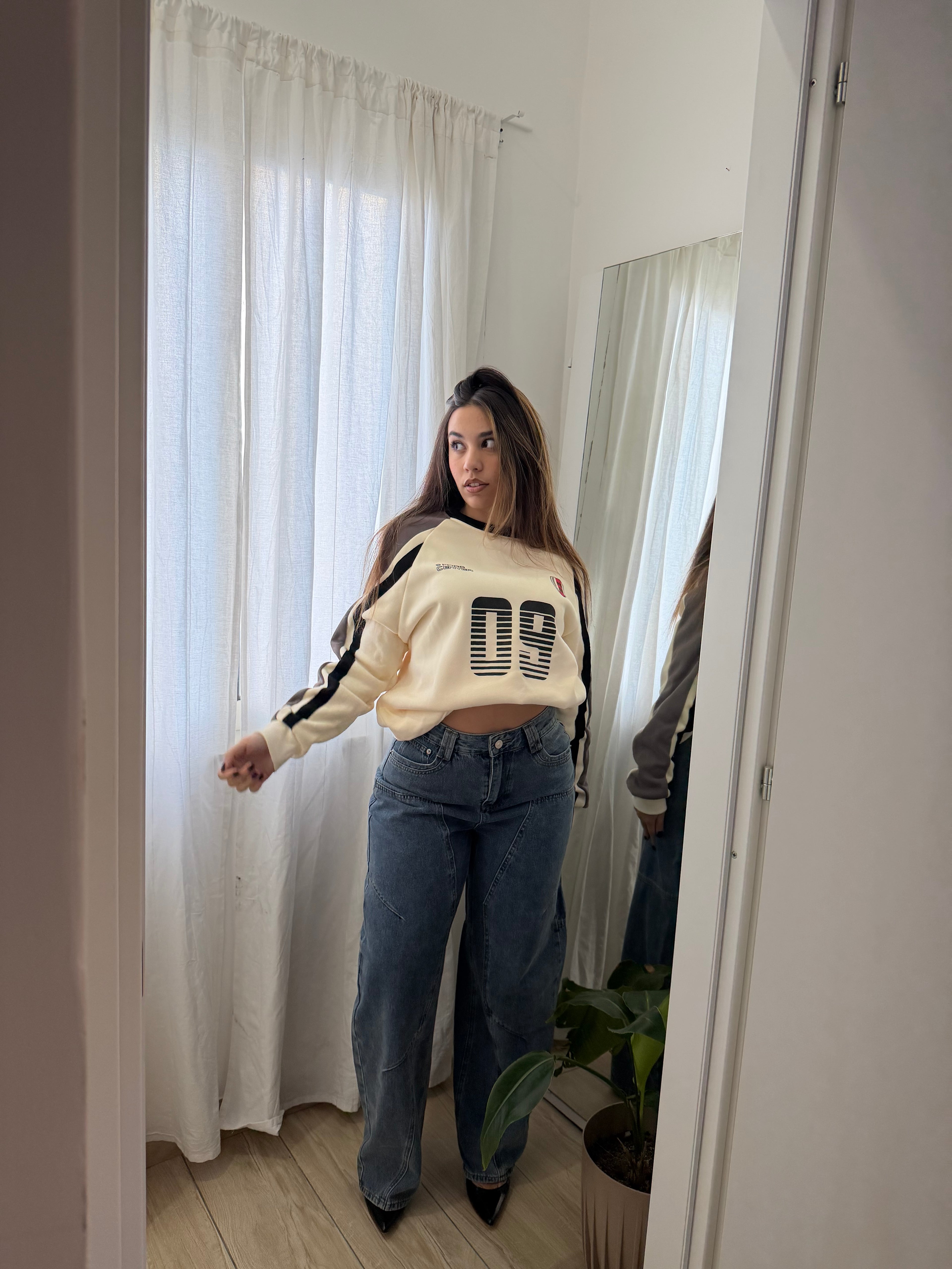 Jeans balloon asimmetrico