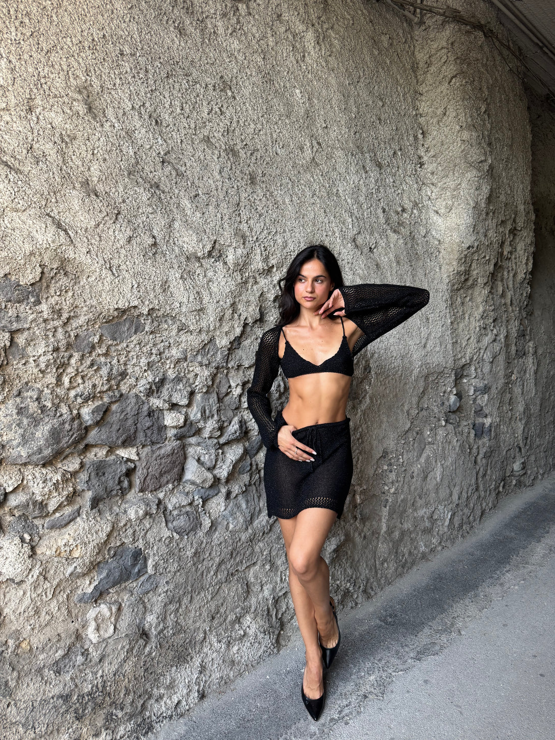 Coordinato lurex nero