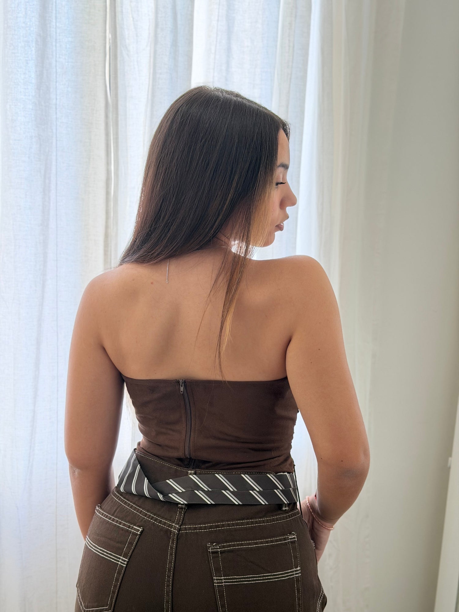 Top Intreccio Marrone