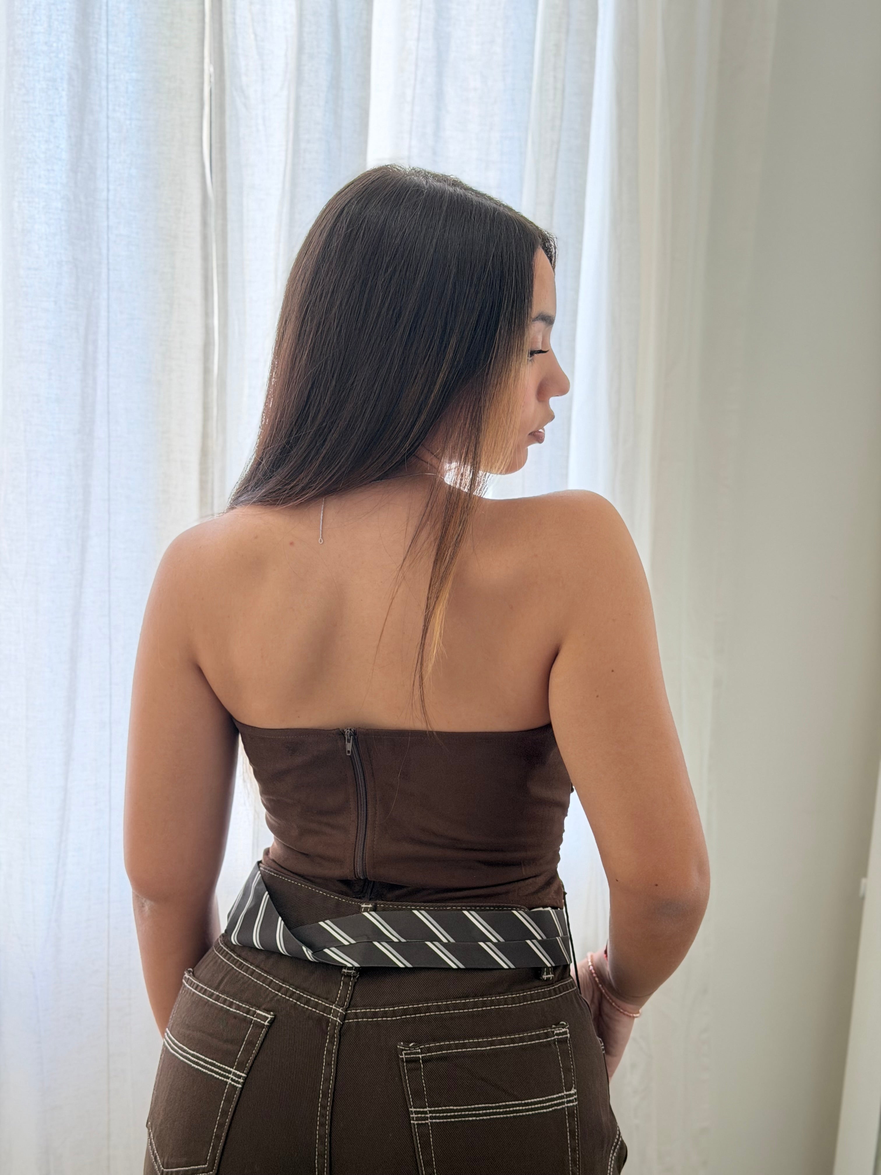 Top Intreccio Marrone