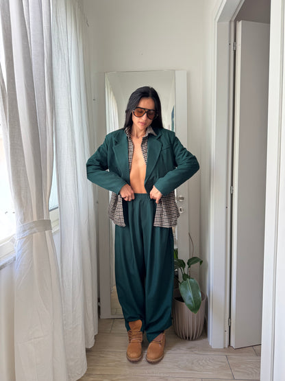 Tailleur cropped verde