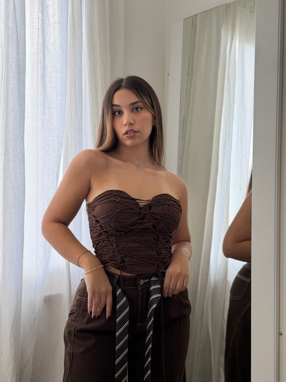 Top Intreccio Marrone