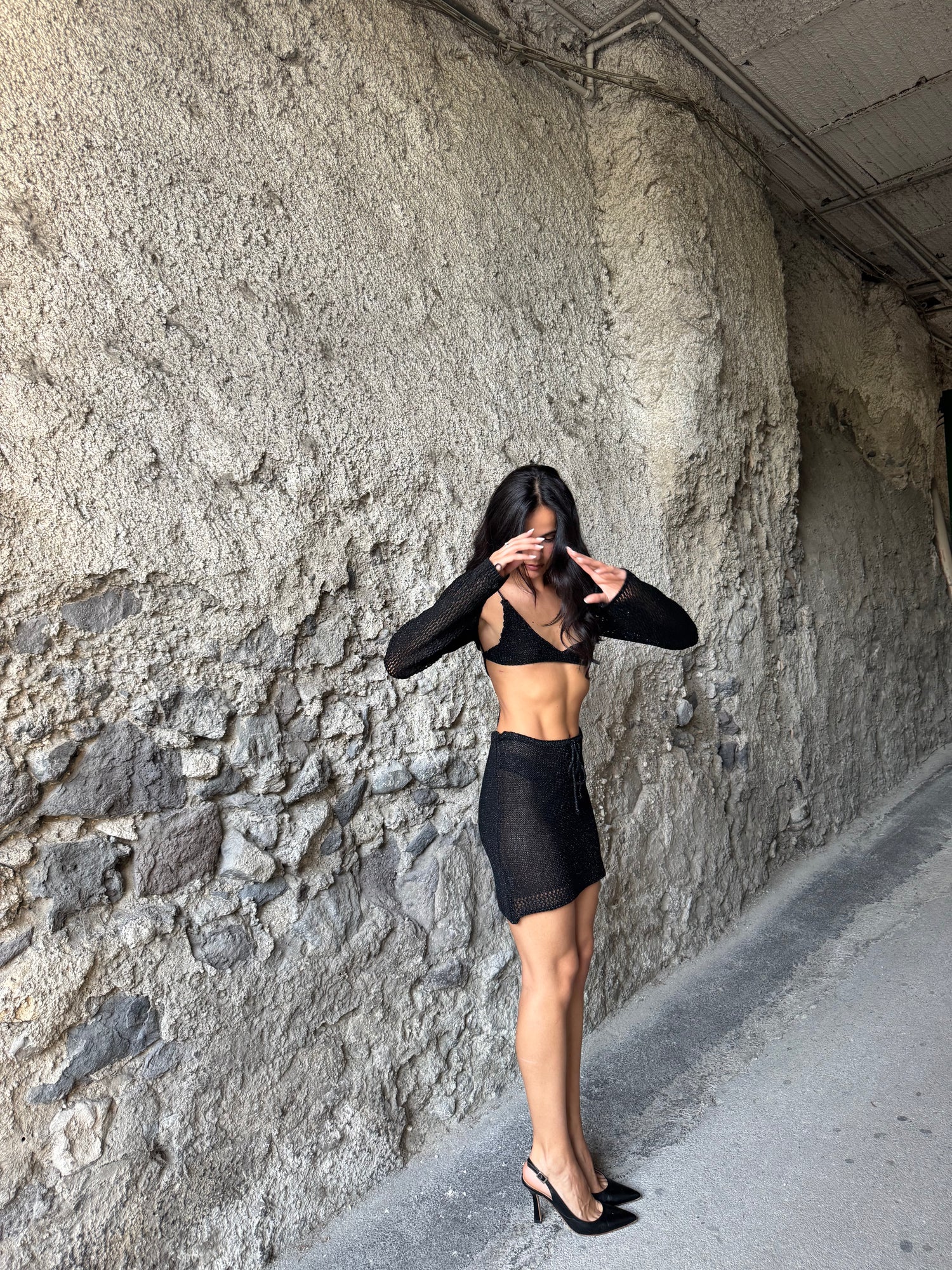 Coordinato lurex nero