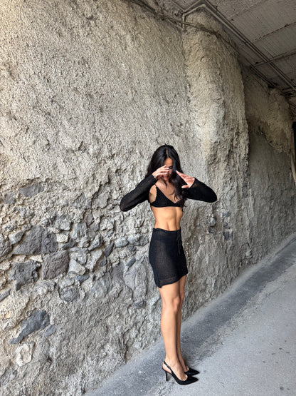 Coordinato lurex nero