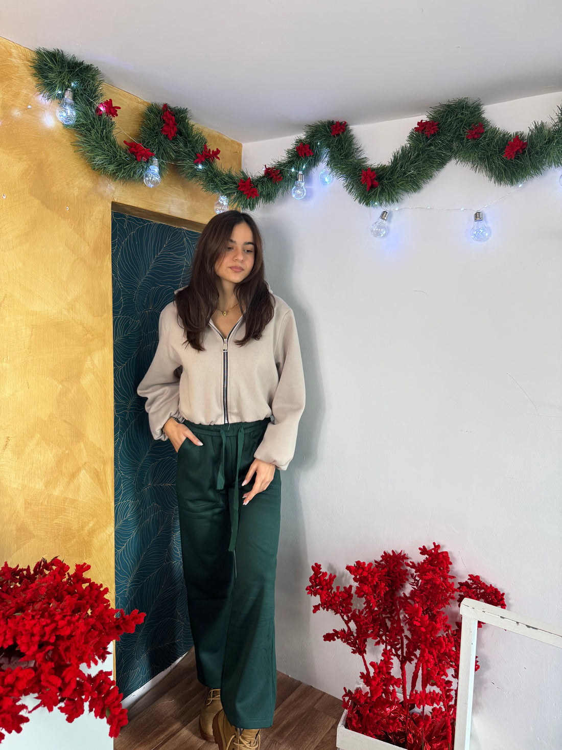 Pantalone felpato verde - Wonderstyle